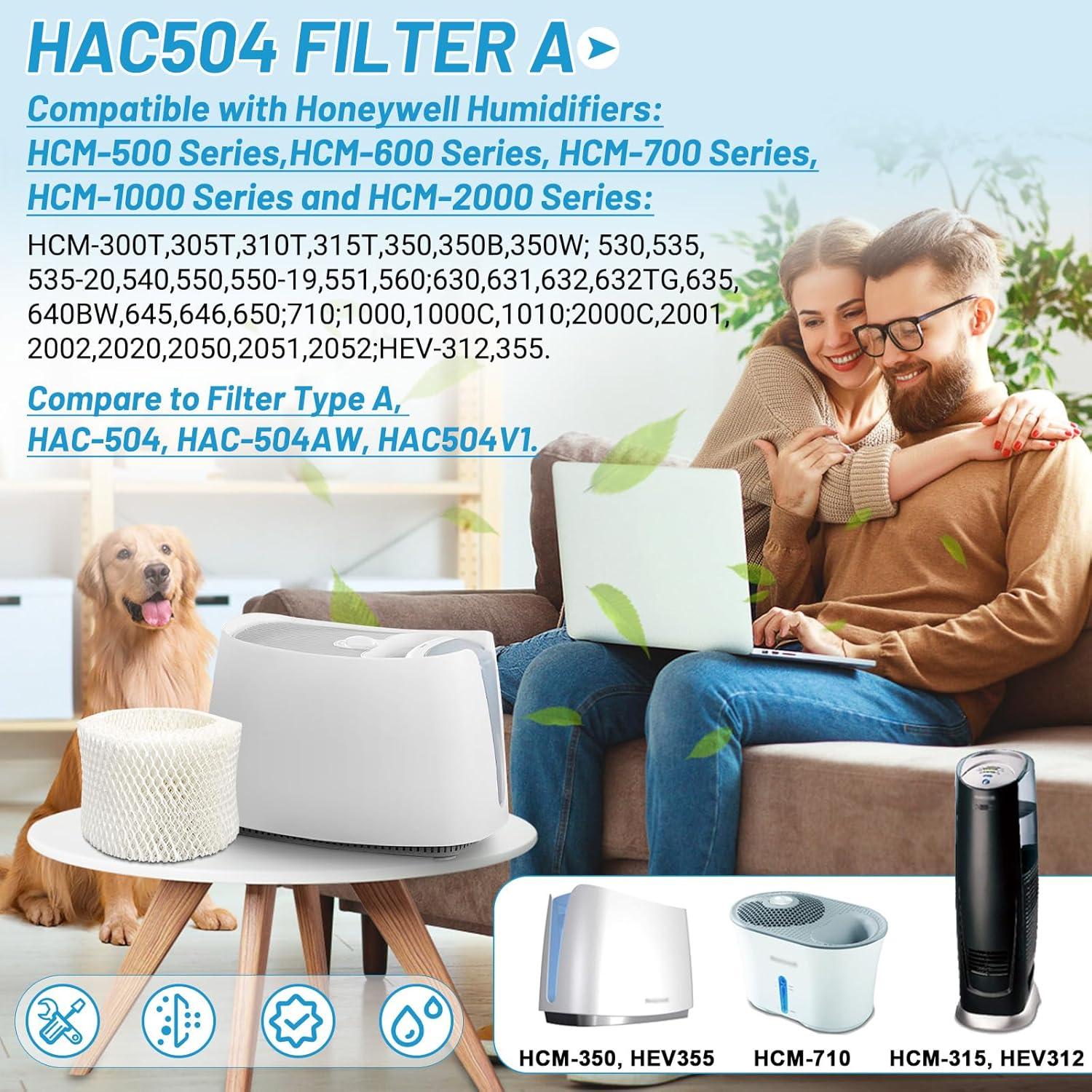 Paquete de 4 Filtros de Humidificador Lemige HAC-504