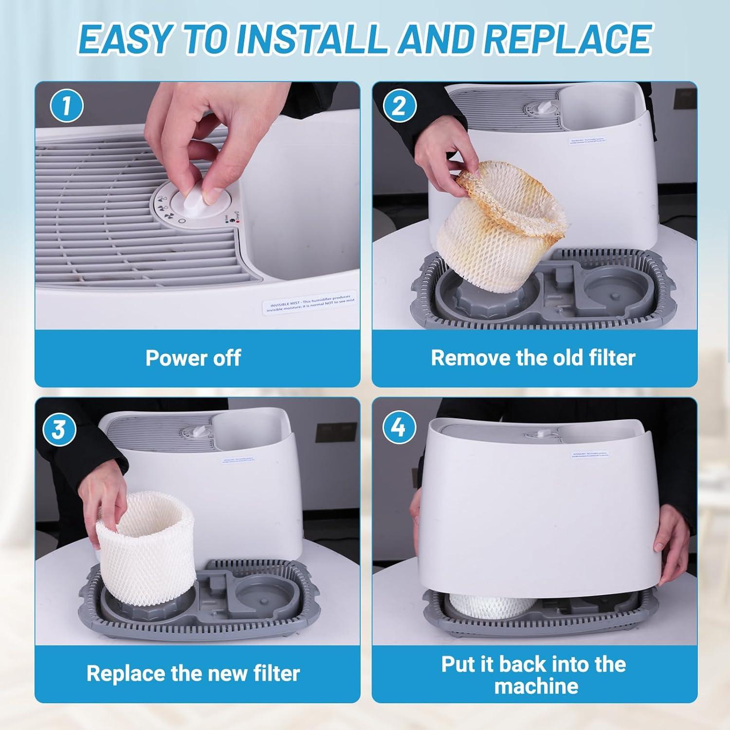 Paquete de 4 Filtros de Humidificador Lemige HAC-504