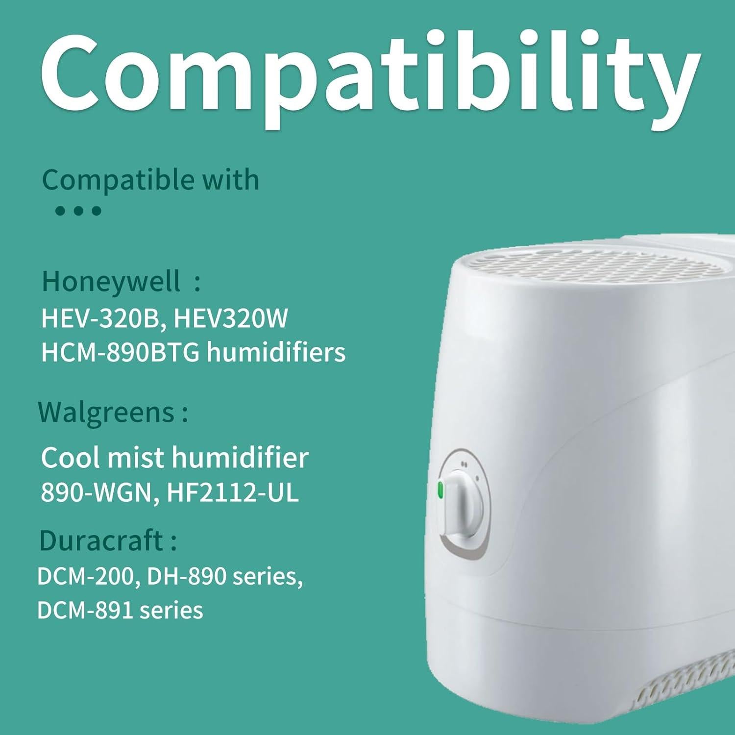 Filtros de Humidificador SUNRRA HC-888, Paquete de 4, Larga Duración