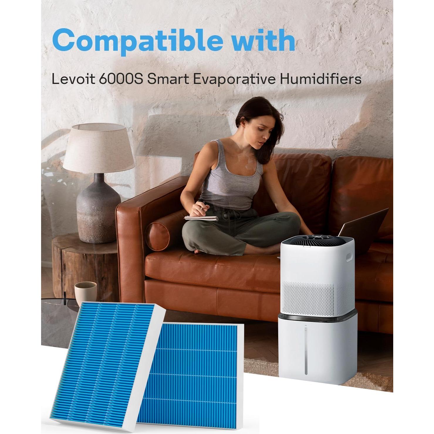 Paquete de 12 Filtros de Reemplazo LEVOIT 6000S - Material Mejorado