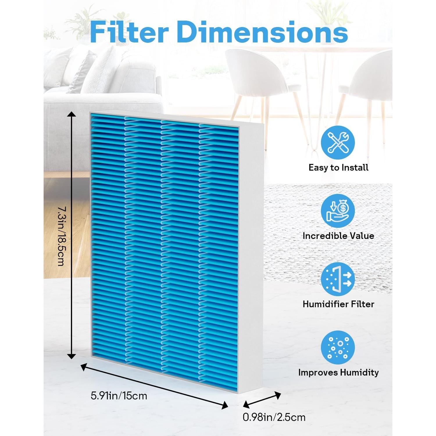 Paquete de 12 Filtros de Reemplazo LEVOIT 6000S - Material Mejorado
