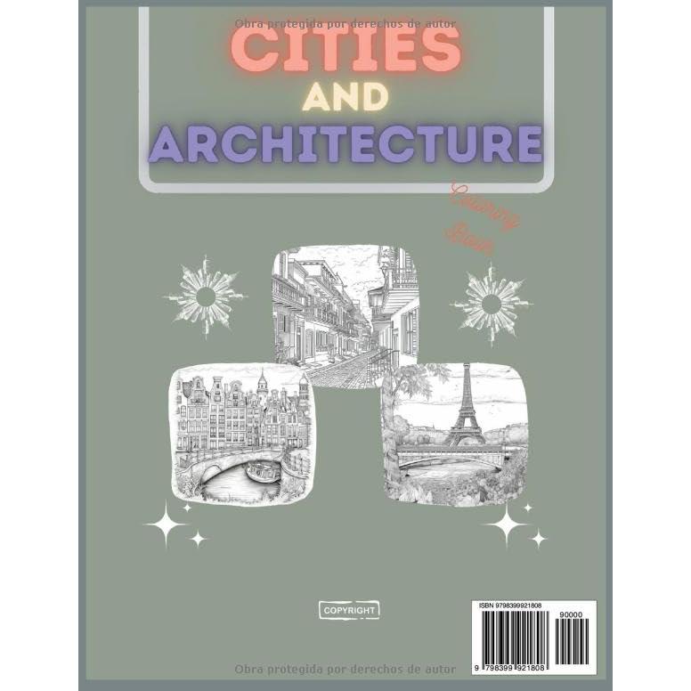 Ciudades, paisajes y arquitectura: Libro para colorear: + 25 ilustraciones con los paisajes más emblemáticos y bonitos del mundo. Para adultos y jóvenes (Spanish Edition)
