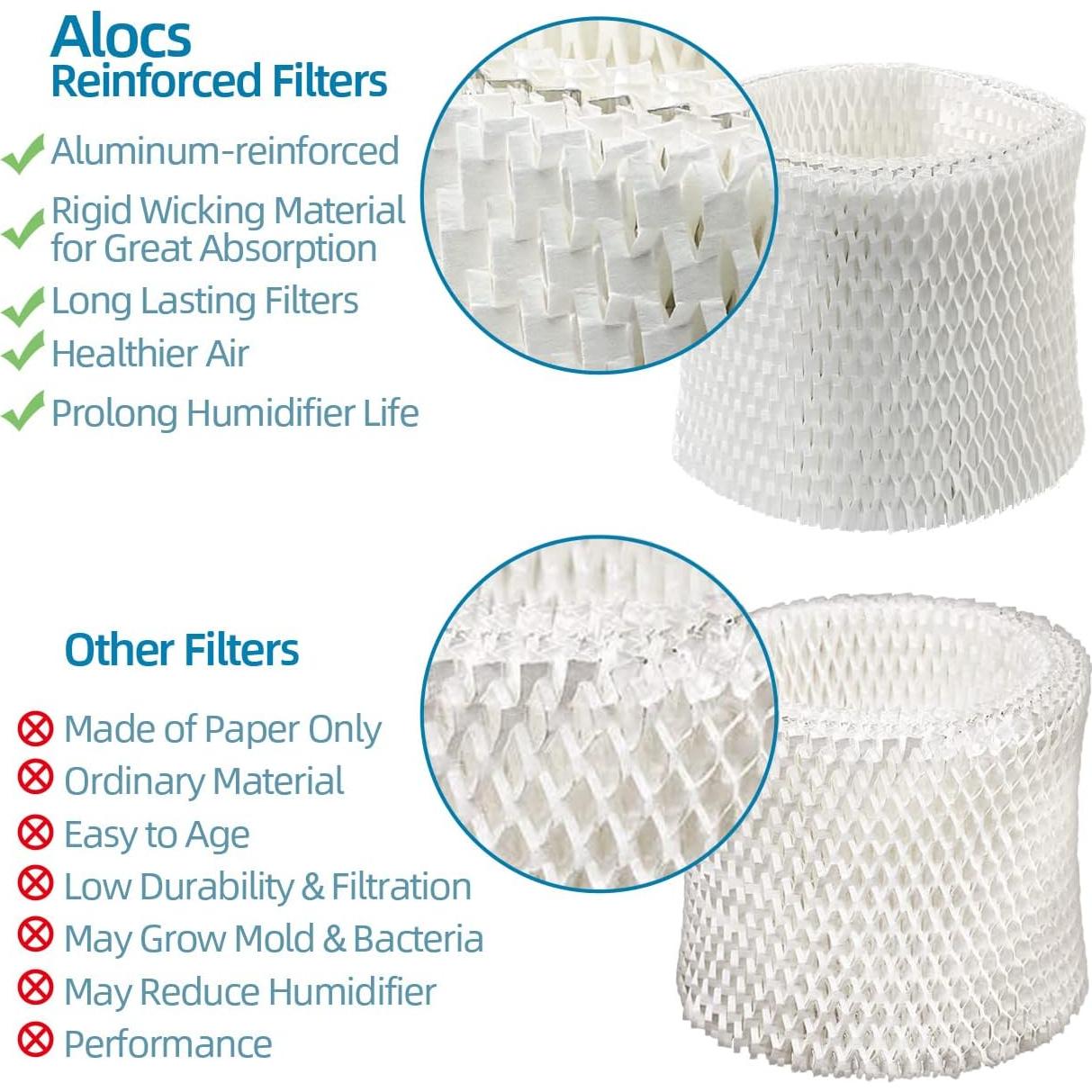 Filtro de humidificador Alocs WF2 para Vicks y Kaz - Paquete de 4