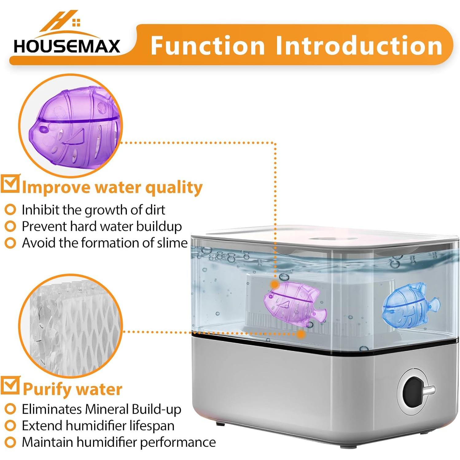 Filtros de Humidificador HOUSEMAX WF813 - 4 Piezas + 2 Limpieza