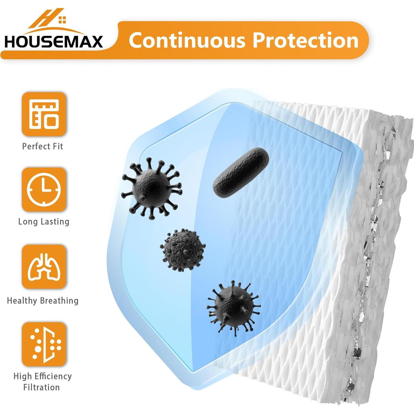 Filtros de Humidificador HOUSEMAX WF813 - 4 Piezas + 2 Limpieza