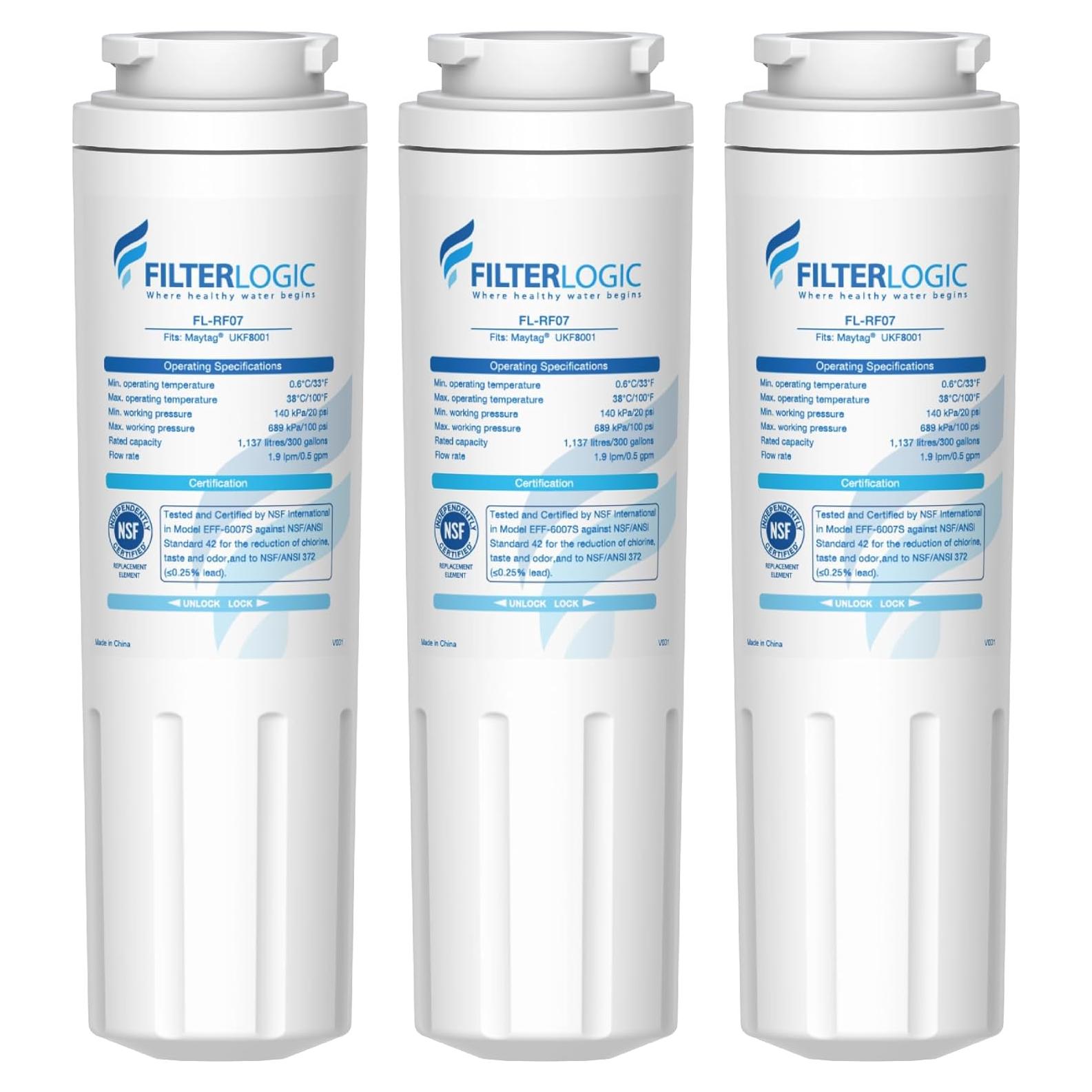 Filtro de Agua para Refrigerador Filterlogic FL-RF07 - Paquete de 3