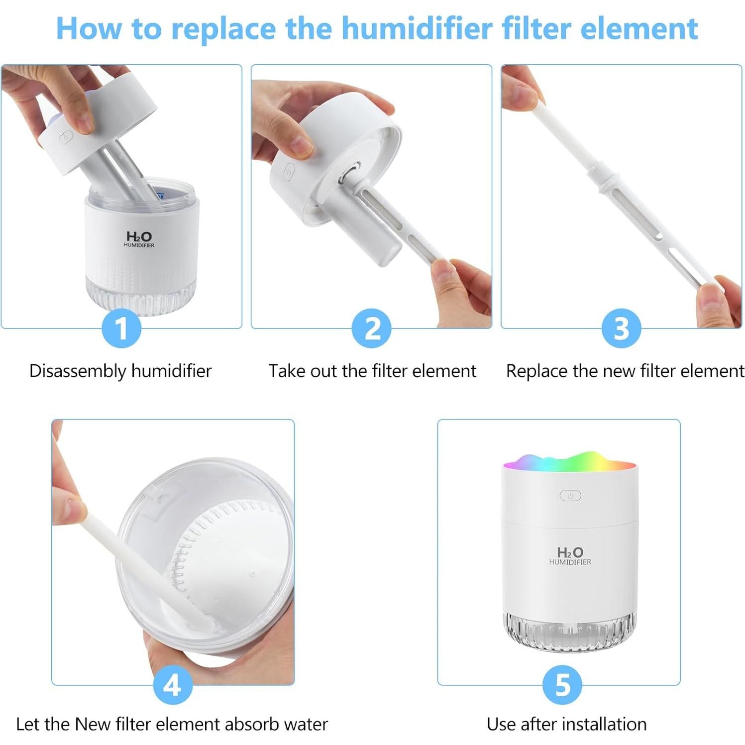 10 Varillas de Reemplazo para Filtro de Humidificador Besky