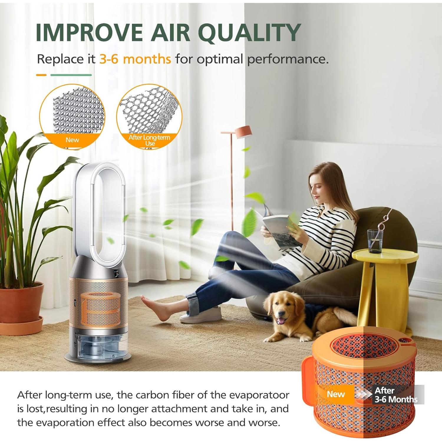 Filtro Evaporador de Fibra de Carbono isinlive PH04 - 2 Piezas