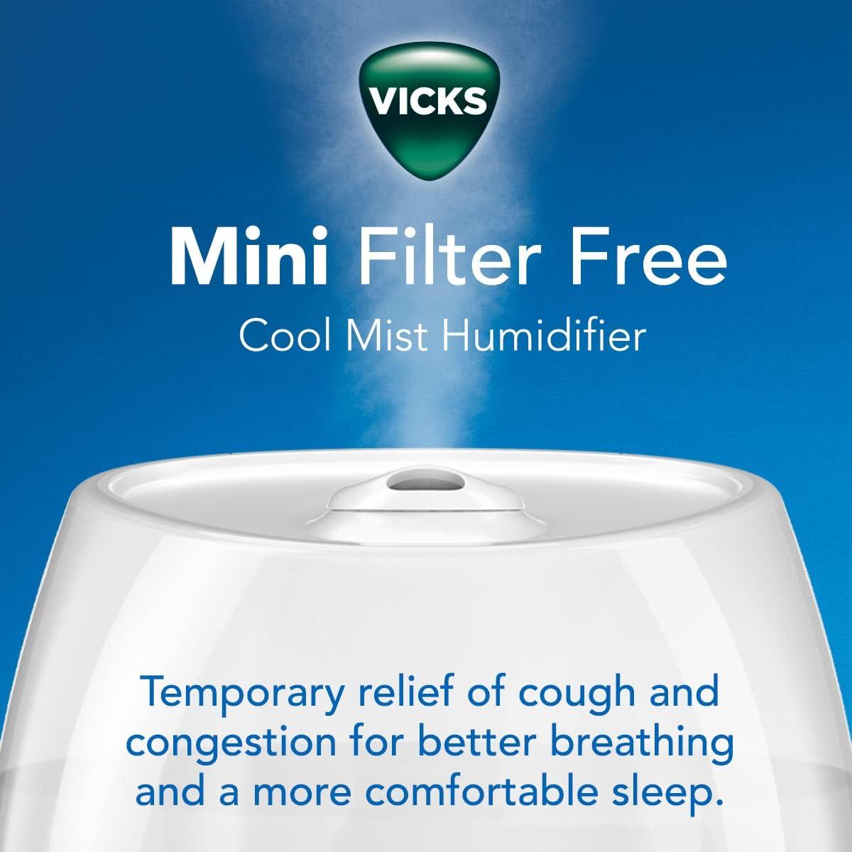 Humidificador Vicks Mini de Niebla Fría Sin Filtro 1.89L