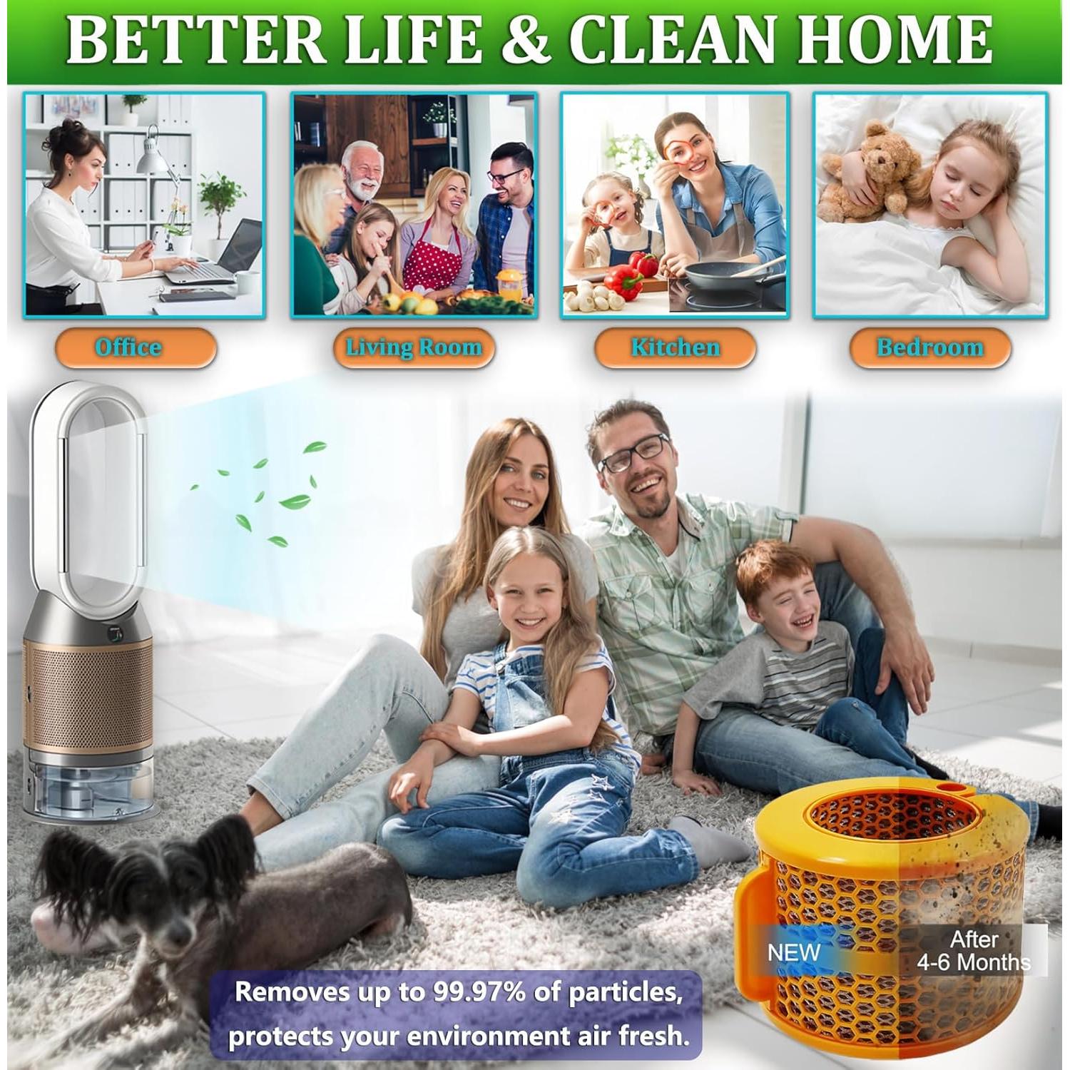 Filtro Evaporador de Fibra de Carbono TIKTH PH01 x2 para Dyson