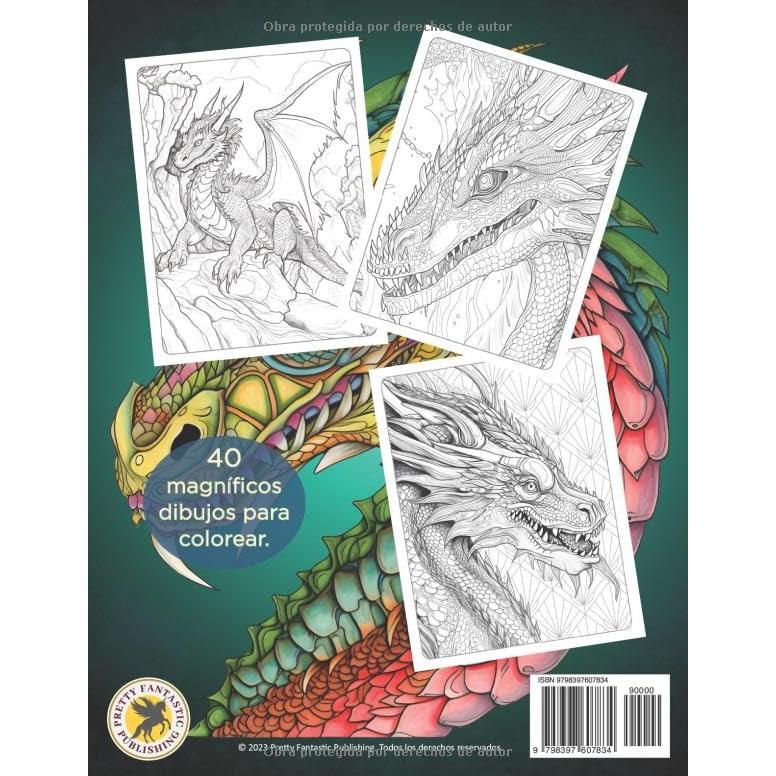 Dragones - Libro para colorear de adultos: Impresionantes dibujos para colorear para aliviar el estrés (Spanish Edition)
