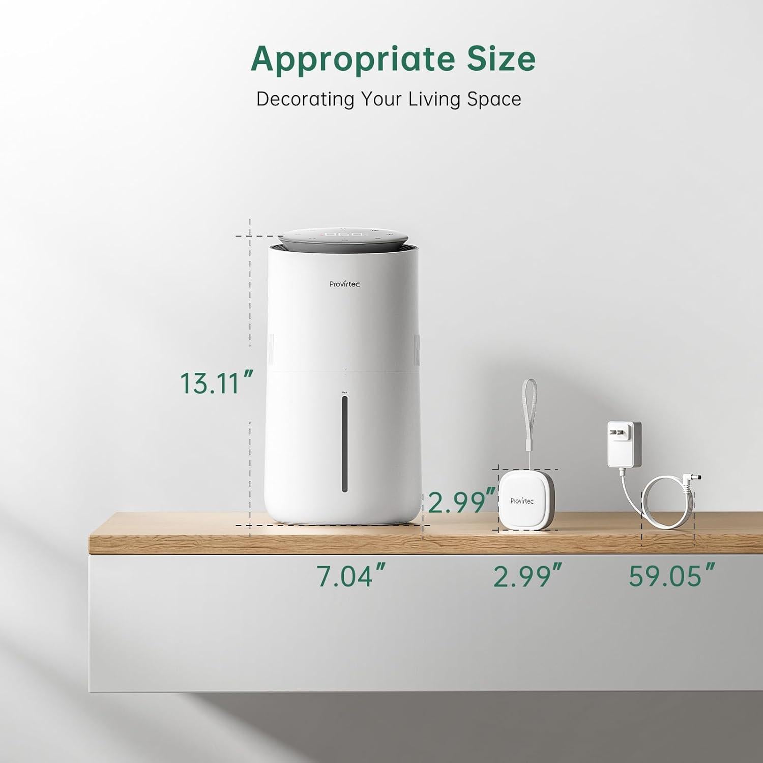 Humidificador Inteligente Provirtec HC-03 Blanco 3L Control App