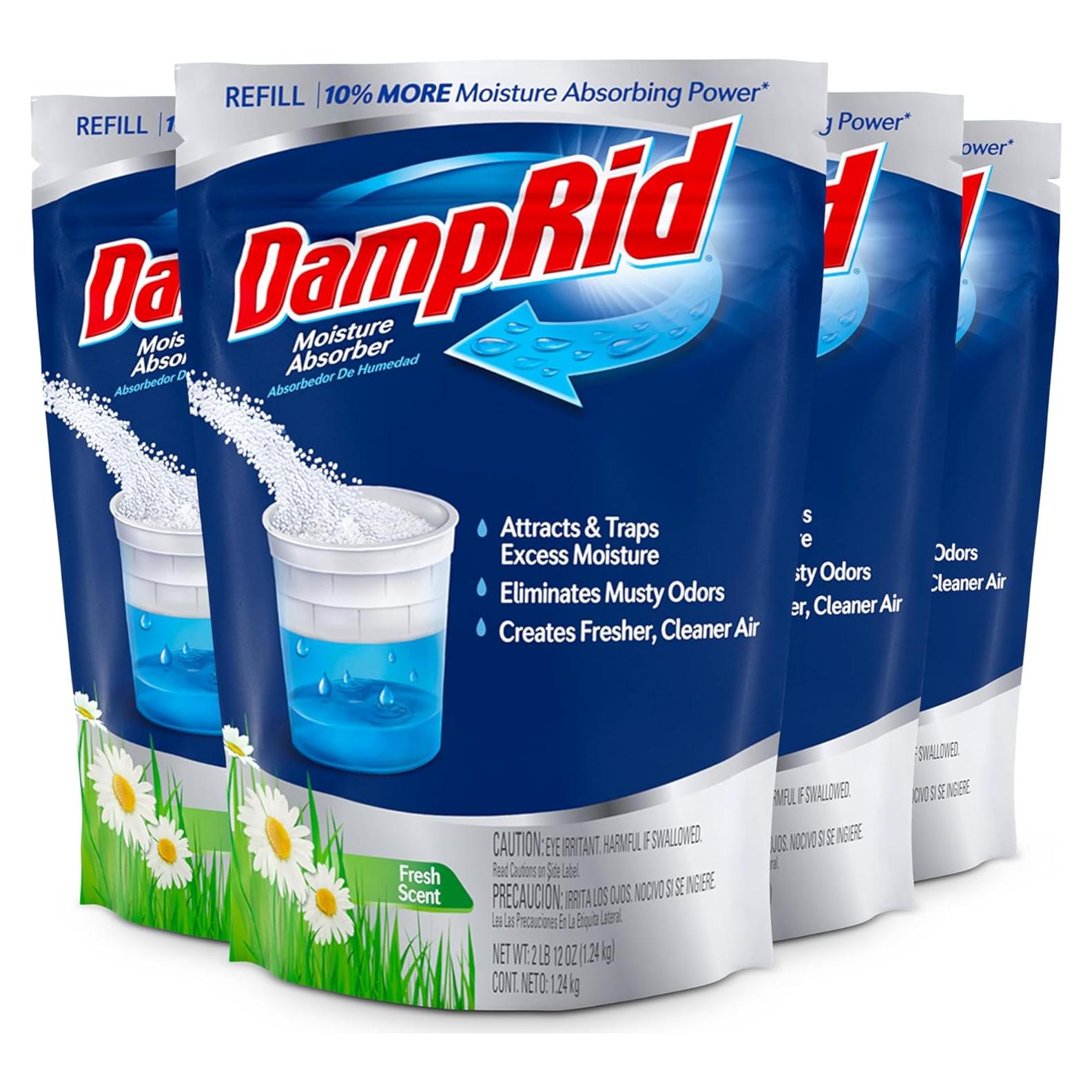 DampRid Bolsa de Recarga 4 Piezas 1.27 kg - Absorbente de Humedad