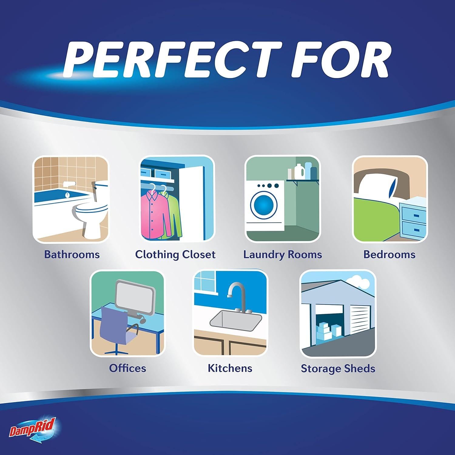 DampRid Bolsa de Recarga 4 Piezas 1.27 kg - Absorbente de Humedad