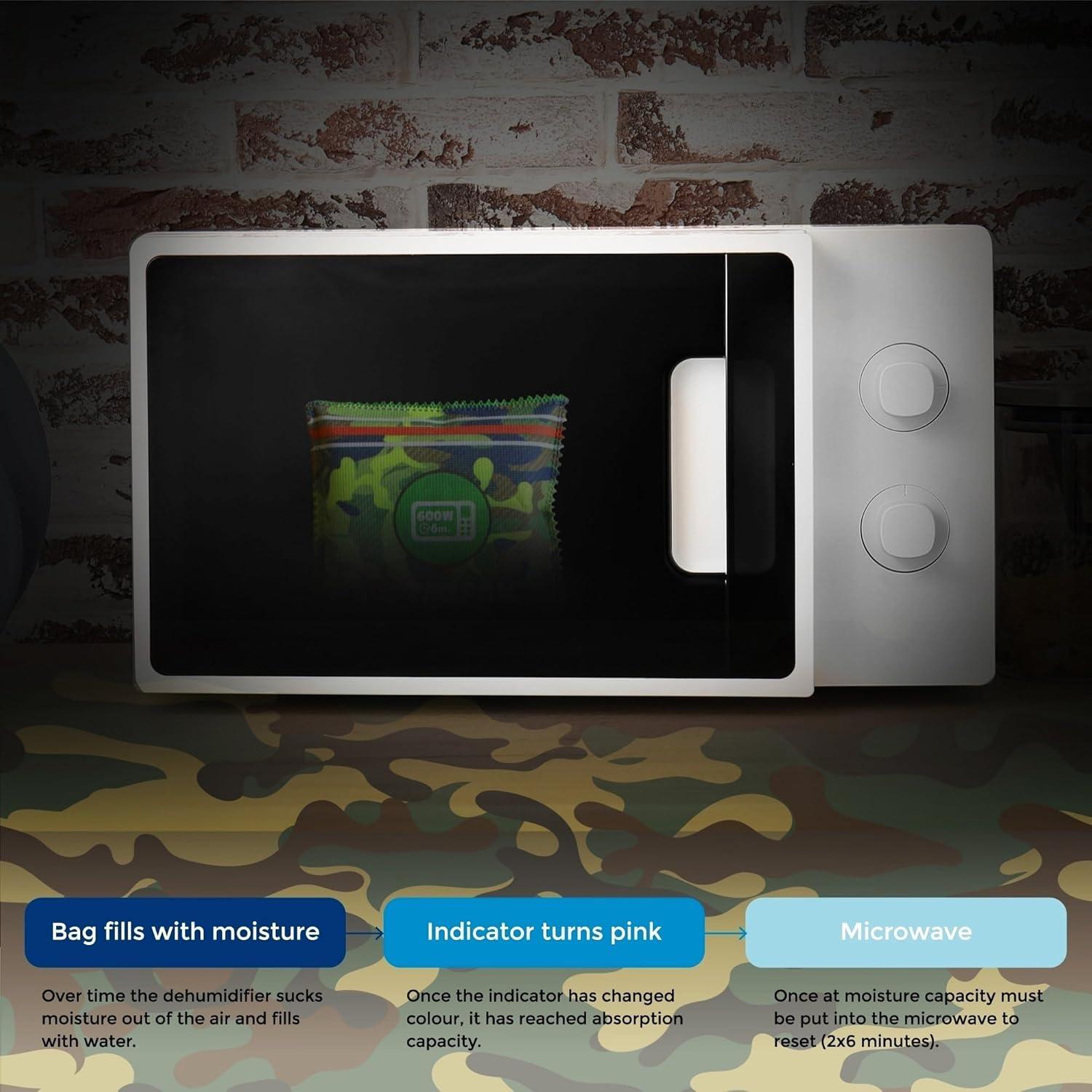 Deshumidificador Zarpax Camuflaje Paquete de 2 Reutilizables