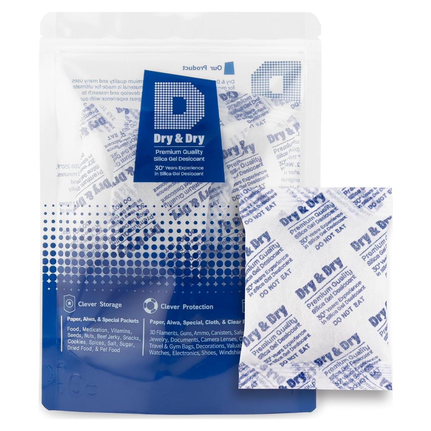 Gel de Sílice Deshidratante 50g - 6 Paquetes Dry & Dry