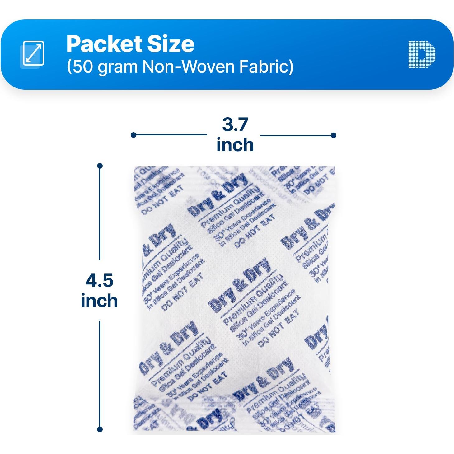 Gel de Sílice Deshidratante 50g - 6 Paquetes Dry & Dry