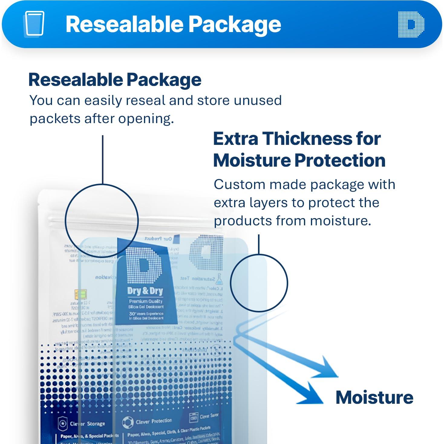 Gel de Sílice Deshidratante 50g - 6 Paquetes Dry & Dry