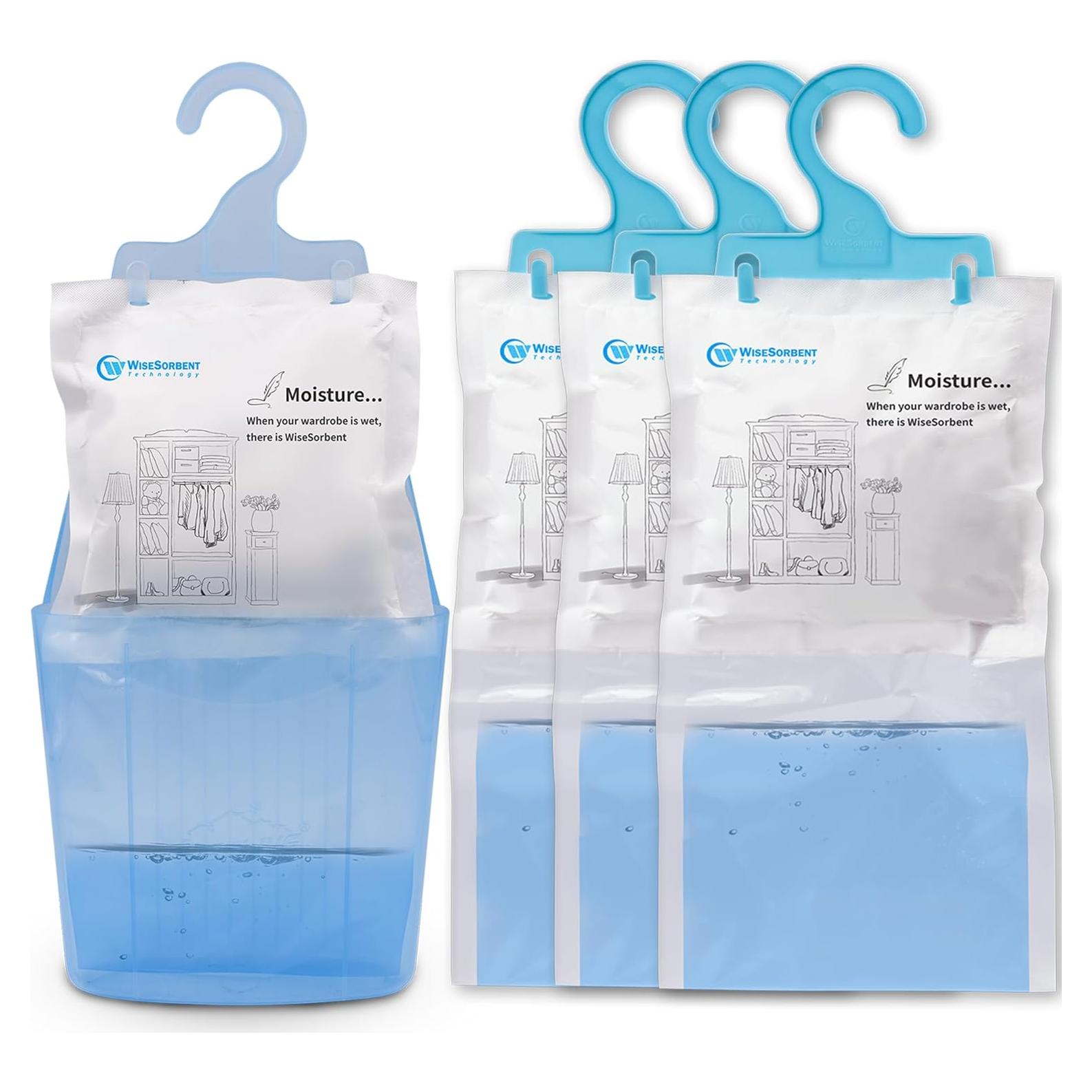 Paquete de 4 Bolsas Absorbentes de Humedad Wisesorb 500ml