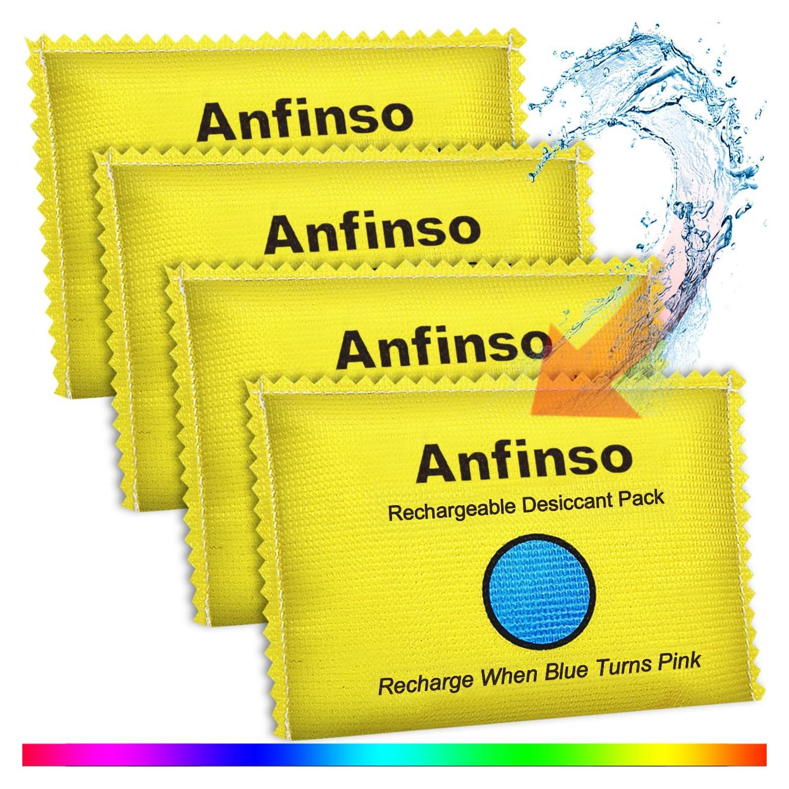 Paquete de 4 Gel de Sílice Deshidratante Anfinso 100g