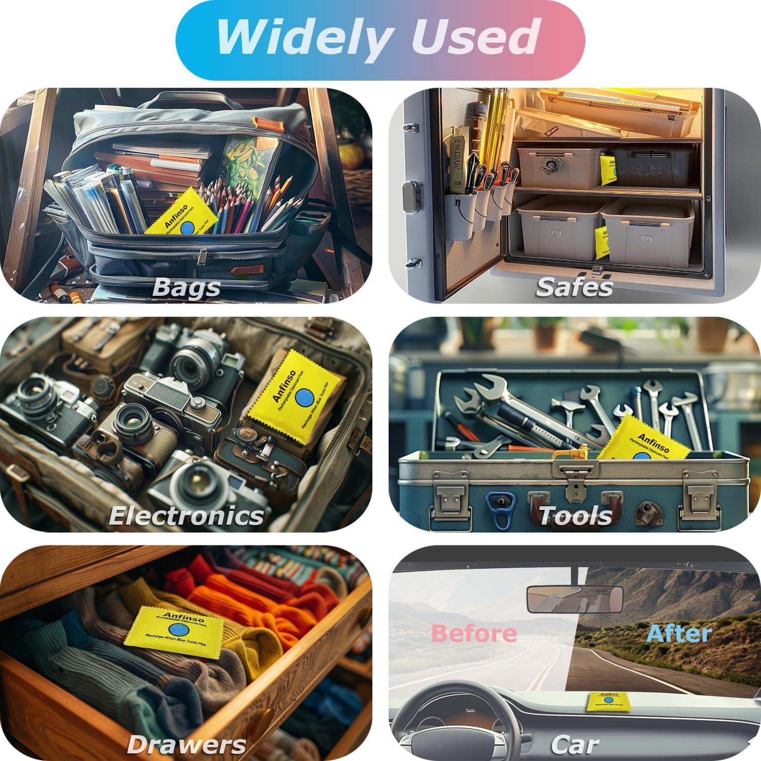 Paquete de 4 Gel de Sílice Deshidratante Anfinso 100g