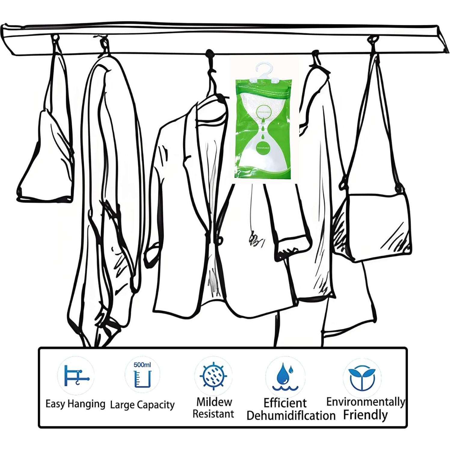 Paquetes Deshumidificadores AOPANDA 8 Unidades 400ml Verde
