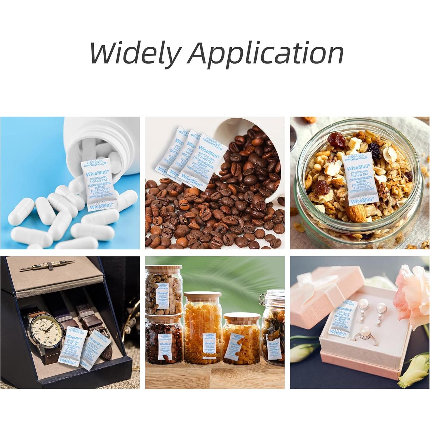 300 Paquetes de Gel de Sílice 1g Grado Alimenticio Wisesorbent