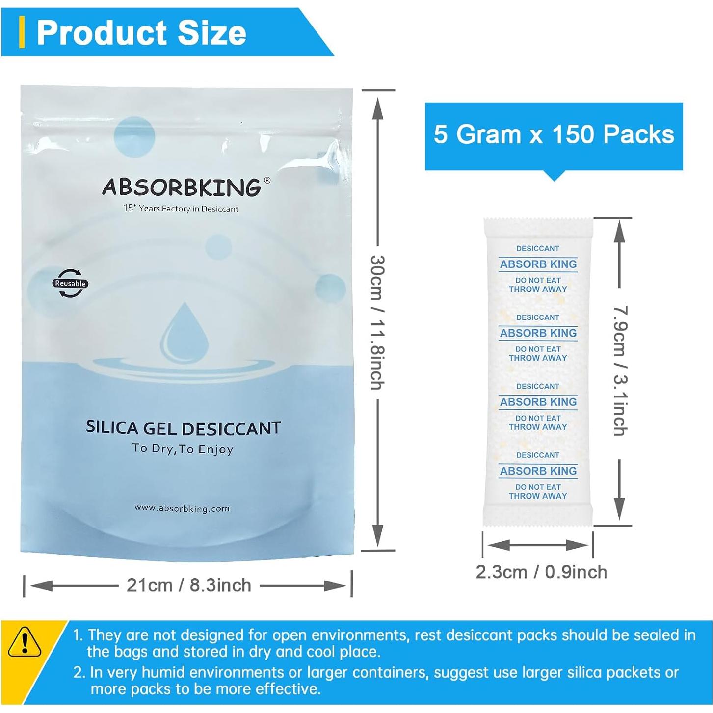 Paquetes de Gel de Sílice SISUOBO 150x5g Grado Alimenticio