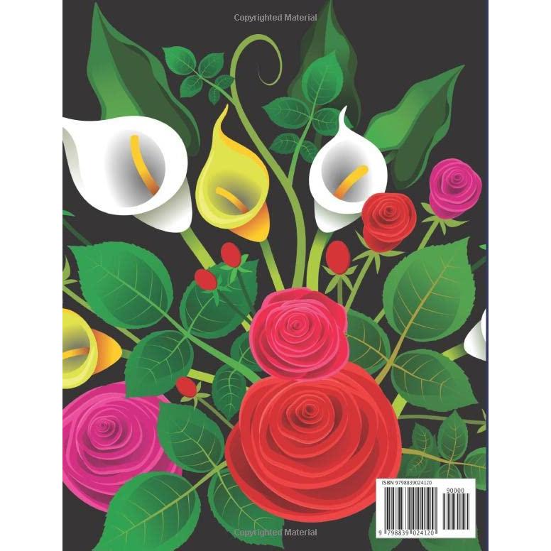 100 Flores: Un libro para colorear para adultos con coronas, remolinos, patrones florales, flores silvestres | Páginas para colorear de diseño floral para adultos