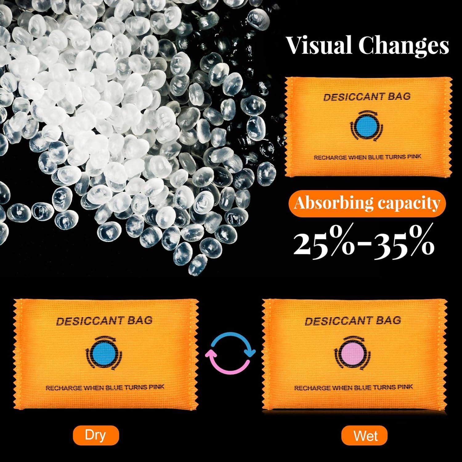 5 Paquetes 100g Gel de Sílice Deshidratante Reutilizable Threlaco