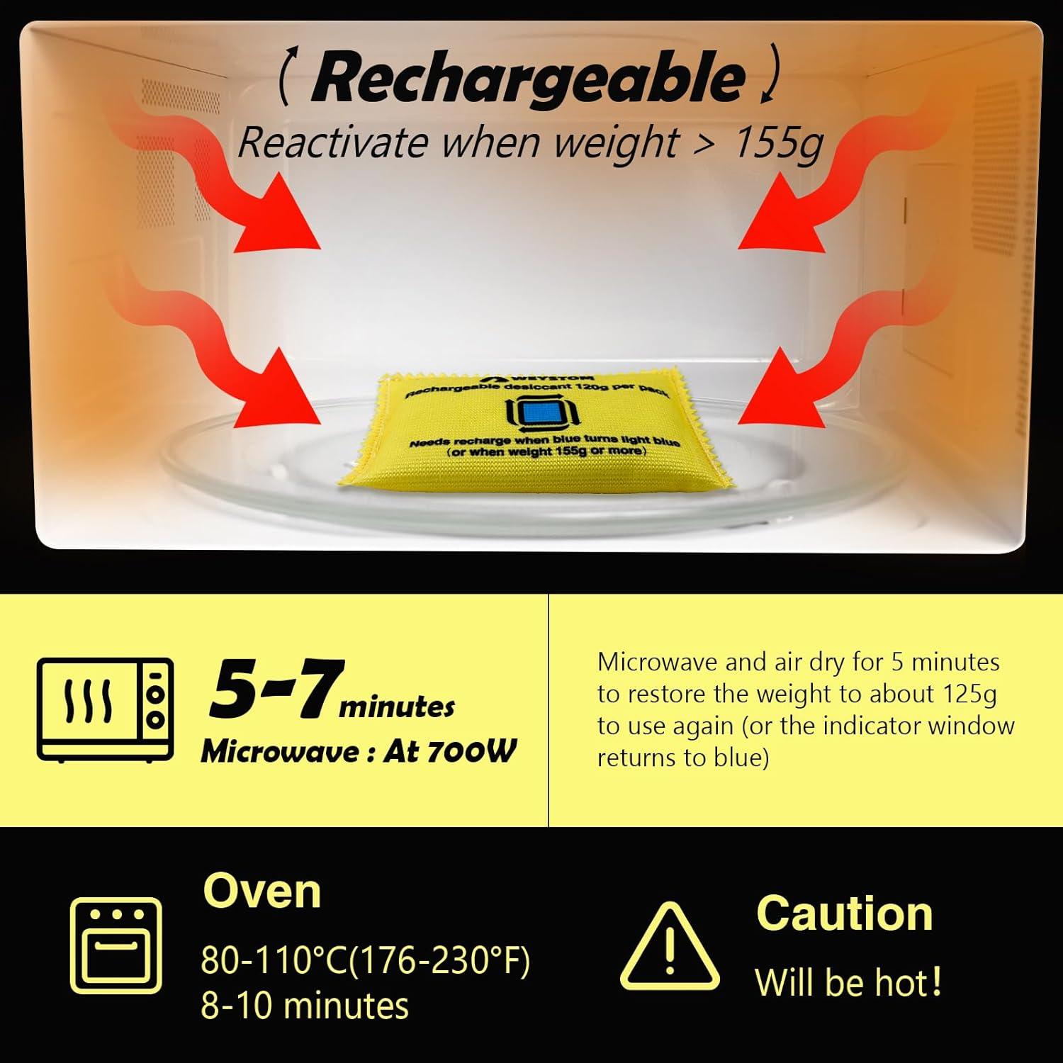 2 Paquetes Deshidratante Recargable WEYSTOM 120g - Absorción de Humedad