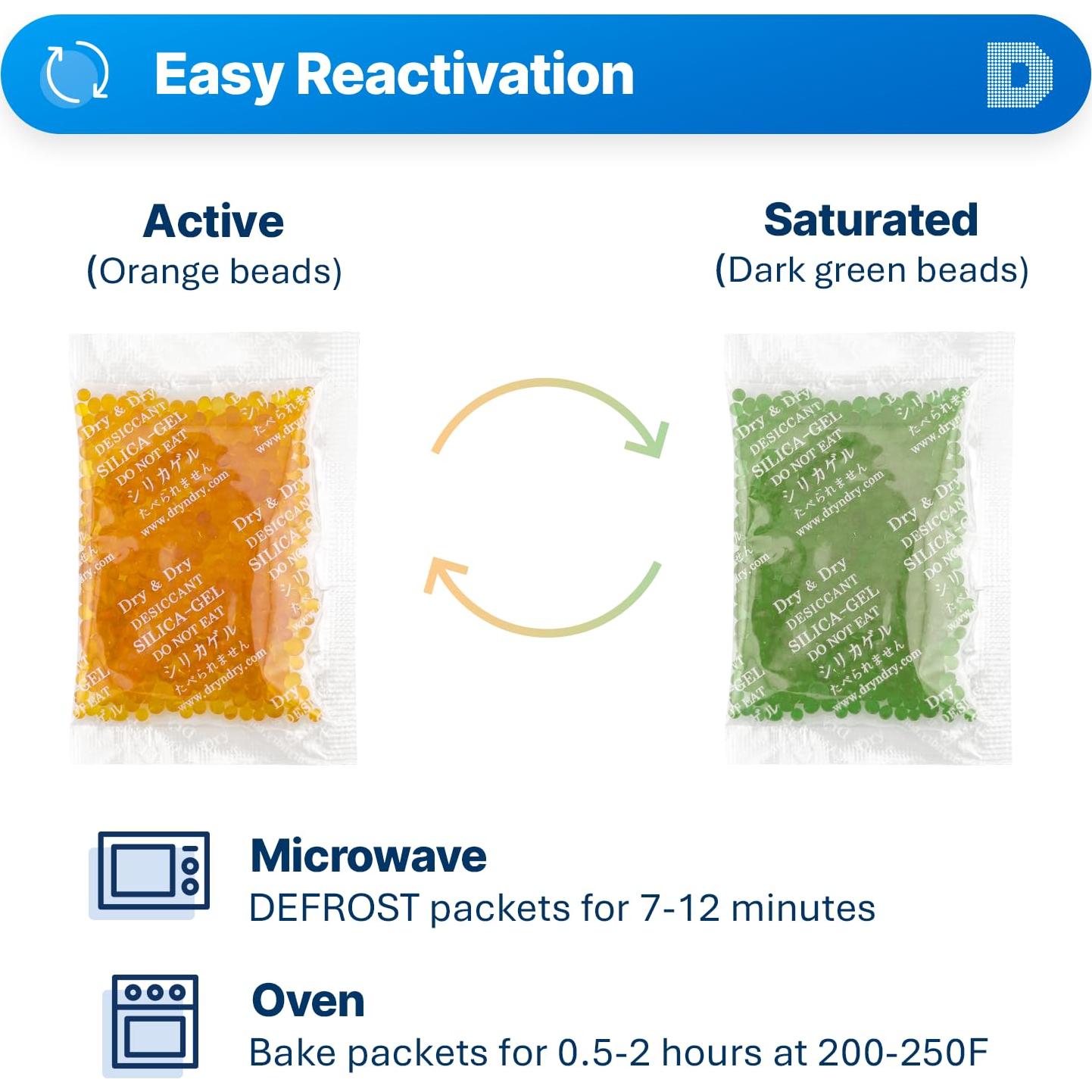 Paquetes de Gel de Sílice Seco y Seco 10g - 25 Unidades