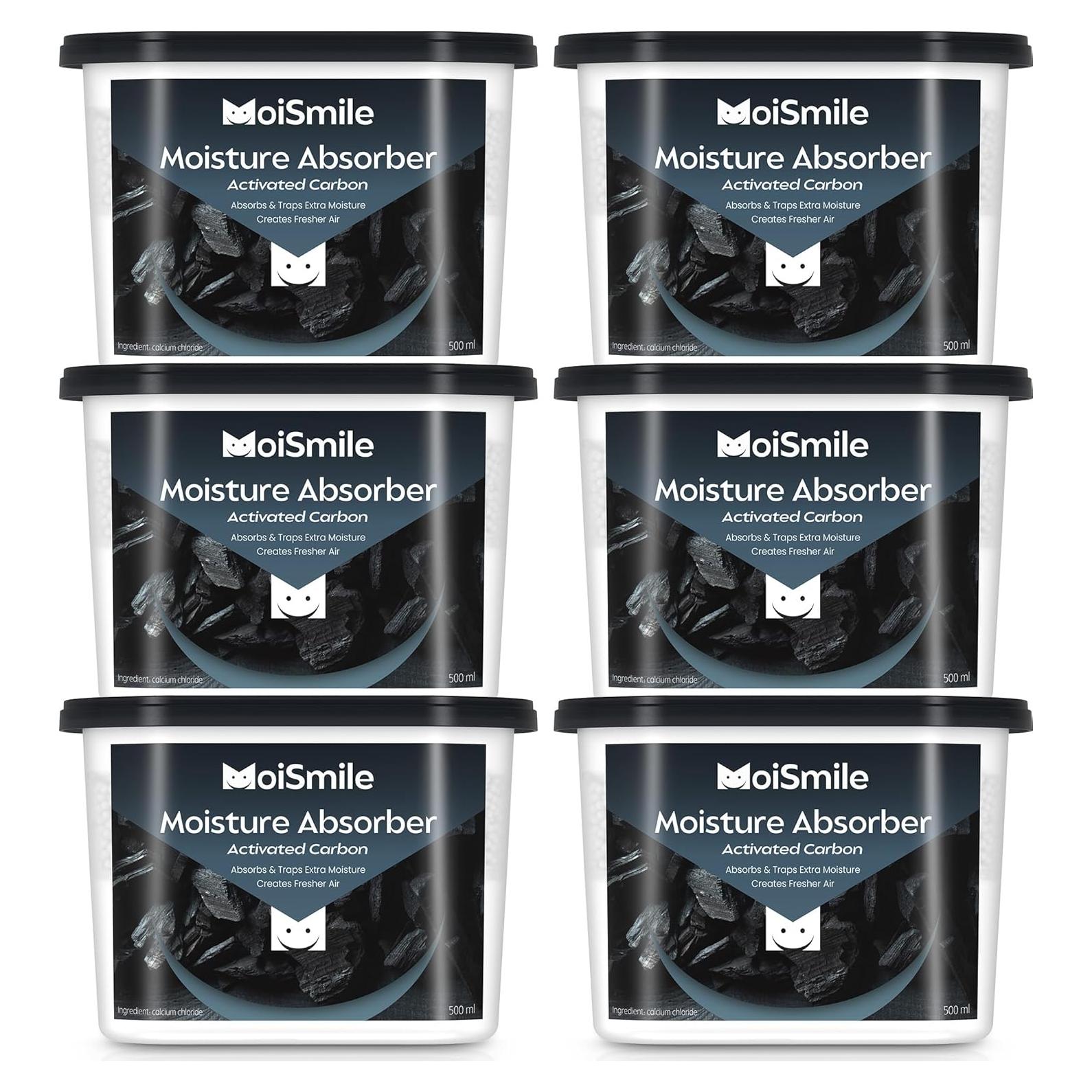 Absorbentes de Humedad Moismile 6 Paquetes Carbón Activado