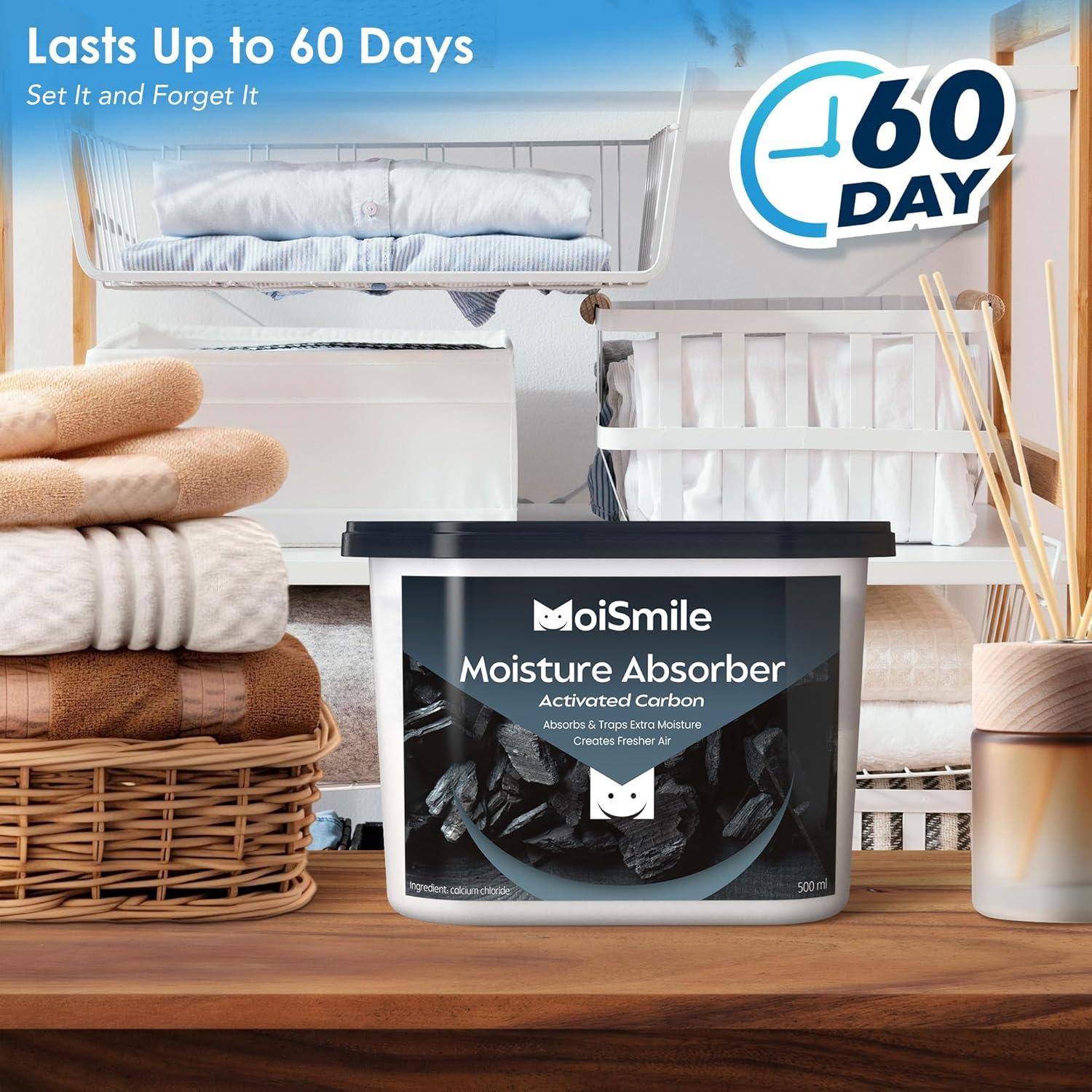 Absorbentes de Humedad Moismile 6 Paquetes Carbón Activado