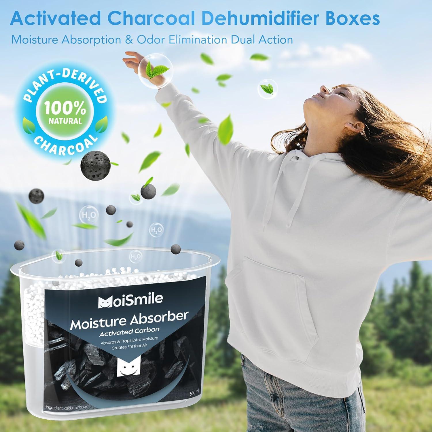 Absorbentes de Humedad Moismile 6 Paquetes Carbón Activado