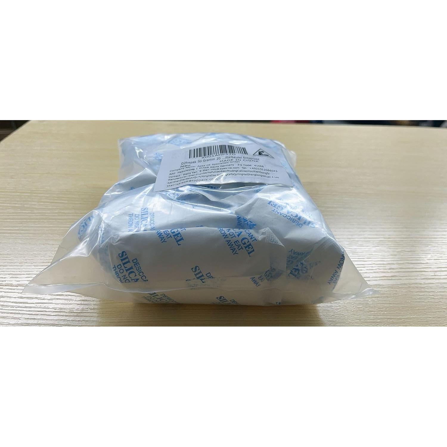 Paquetes de Gel de Silica Deshidratante O2frepak 50g - 20 Piezas