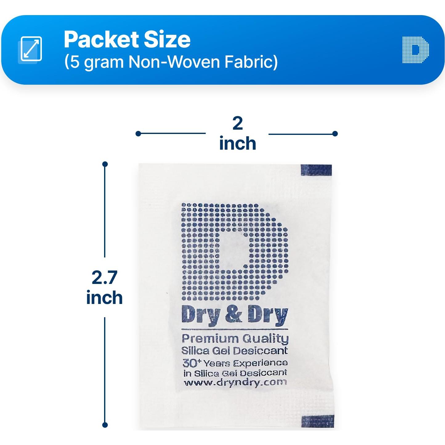Paquetes de Gel de Sílice Seco y Seco - 30 Paquetes de 5g