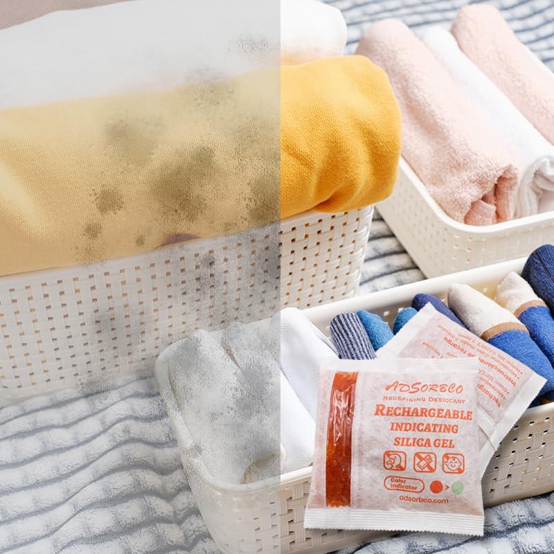 Paquetes de Gel de Sílice Adsorbco 500g - 4 Unidades Recargables