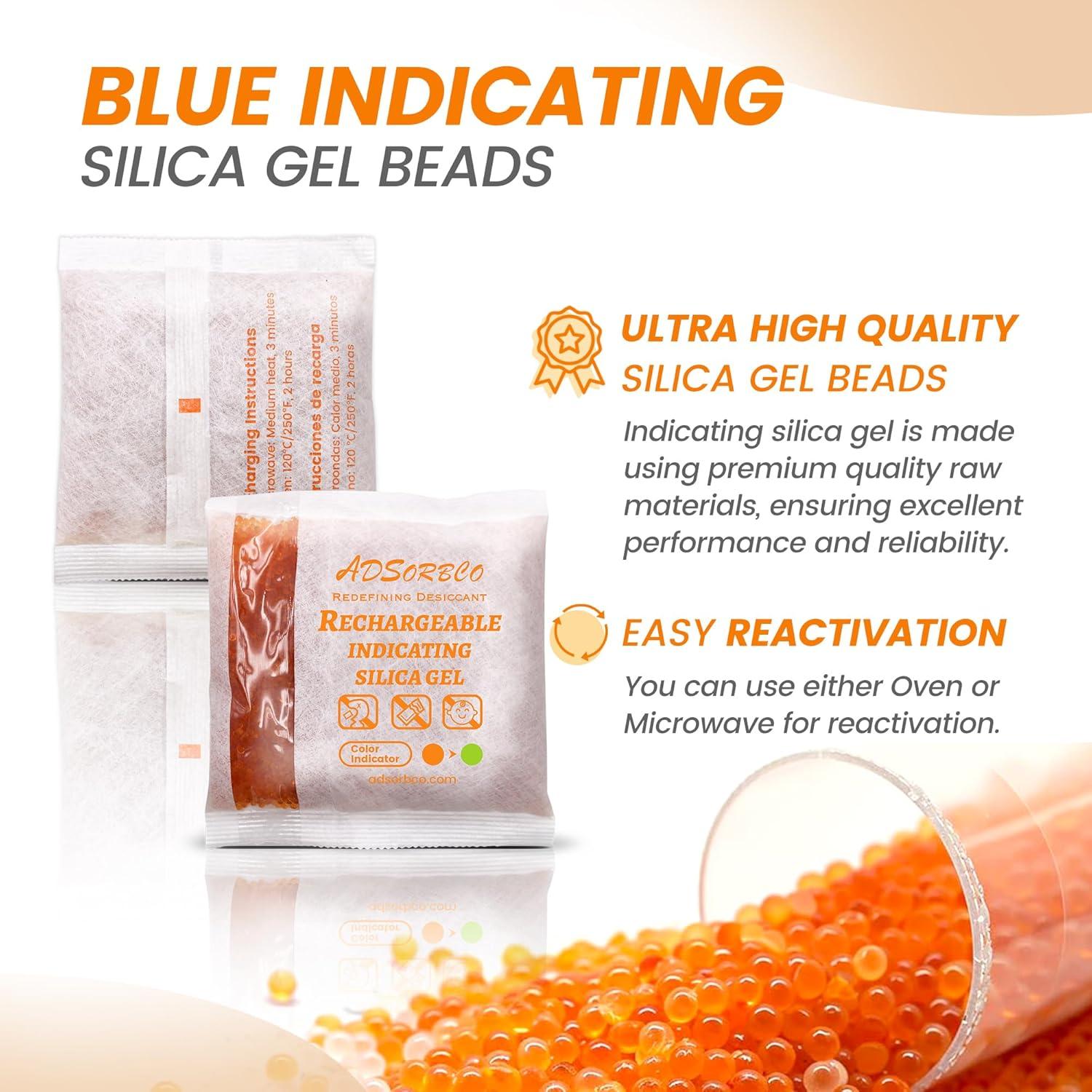 Paquetes de Gel de Sílice Adsorbco 500g - 4 Unidades Recargables