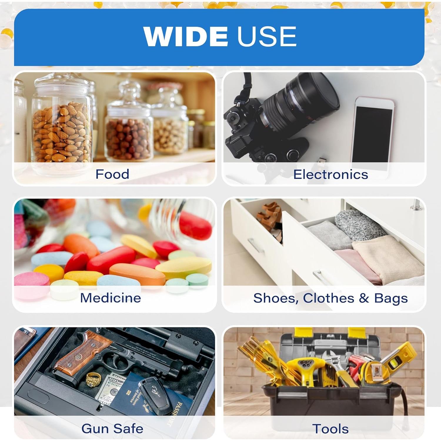 Gel de Silica Deshidratante LotFancy 15 Paquetes 20g Inodoro