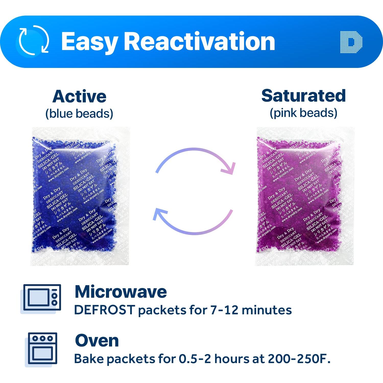 Paquetes de Gel de Silica Seco y Seco Azul 20g - 7 Paquetes