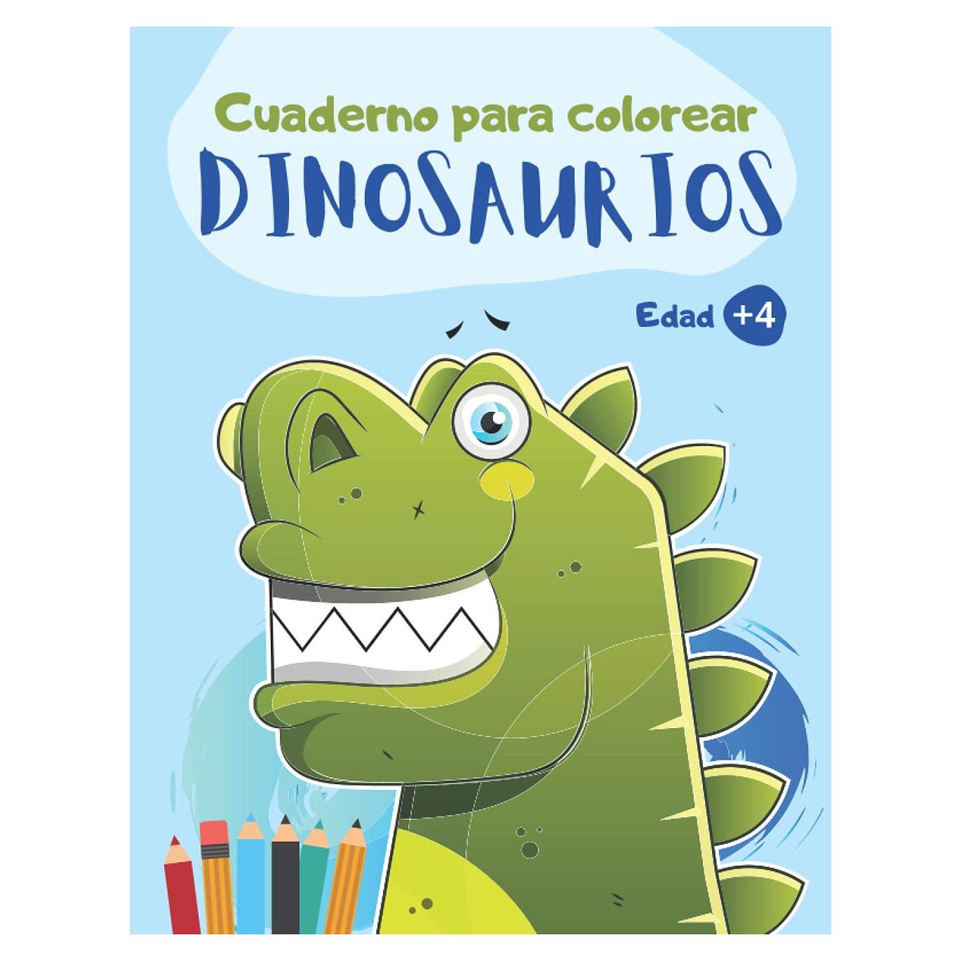 Cuaderno para colorear Dinosaurios: Libro de colorear para niños y niñas de 4 a 8 años o preescolar y primaria | 44 dibujos de dinosaurios para colorear (Spanish Edition)