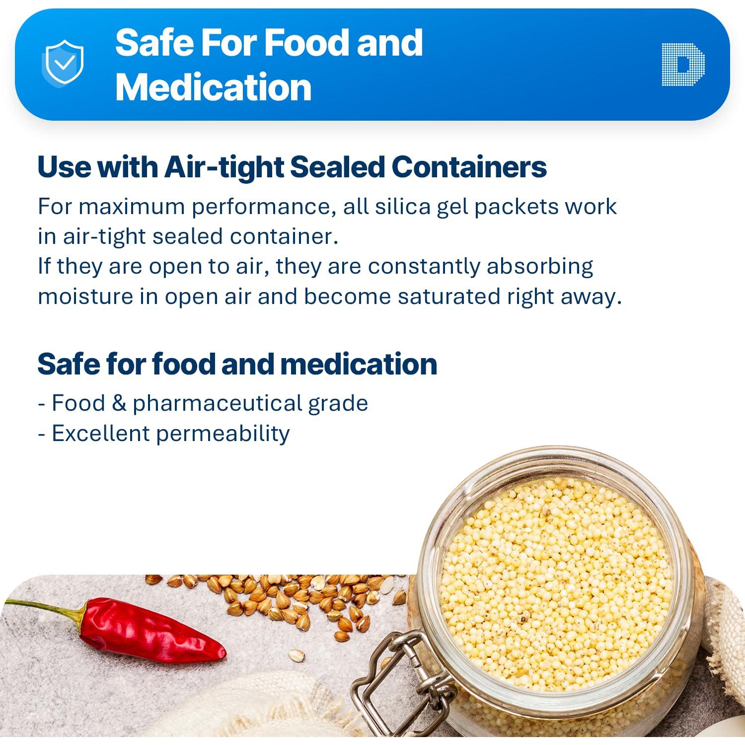 Paquetes de Gel de Sílice Deshidratantes Seco y Seco 500 Unidades