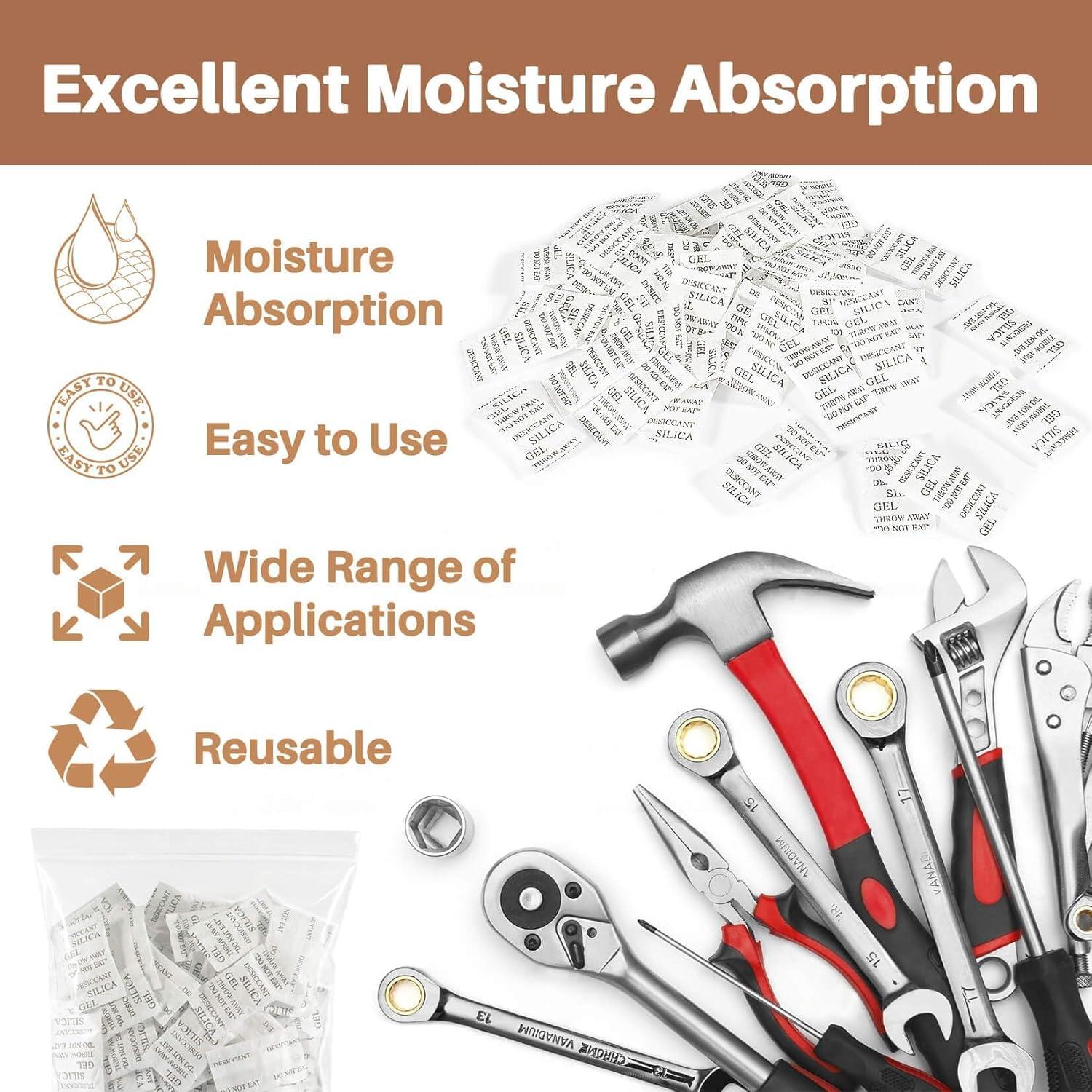 Paquetes Deshidratantes Antihumedad Sukh 100PCS 2g Gel Silicona