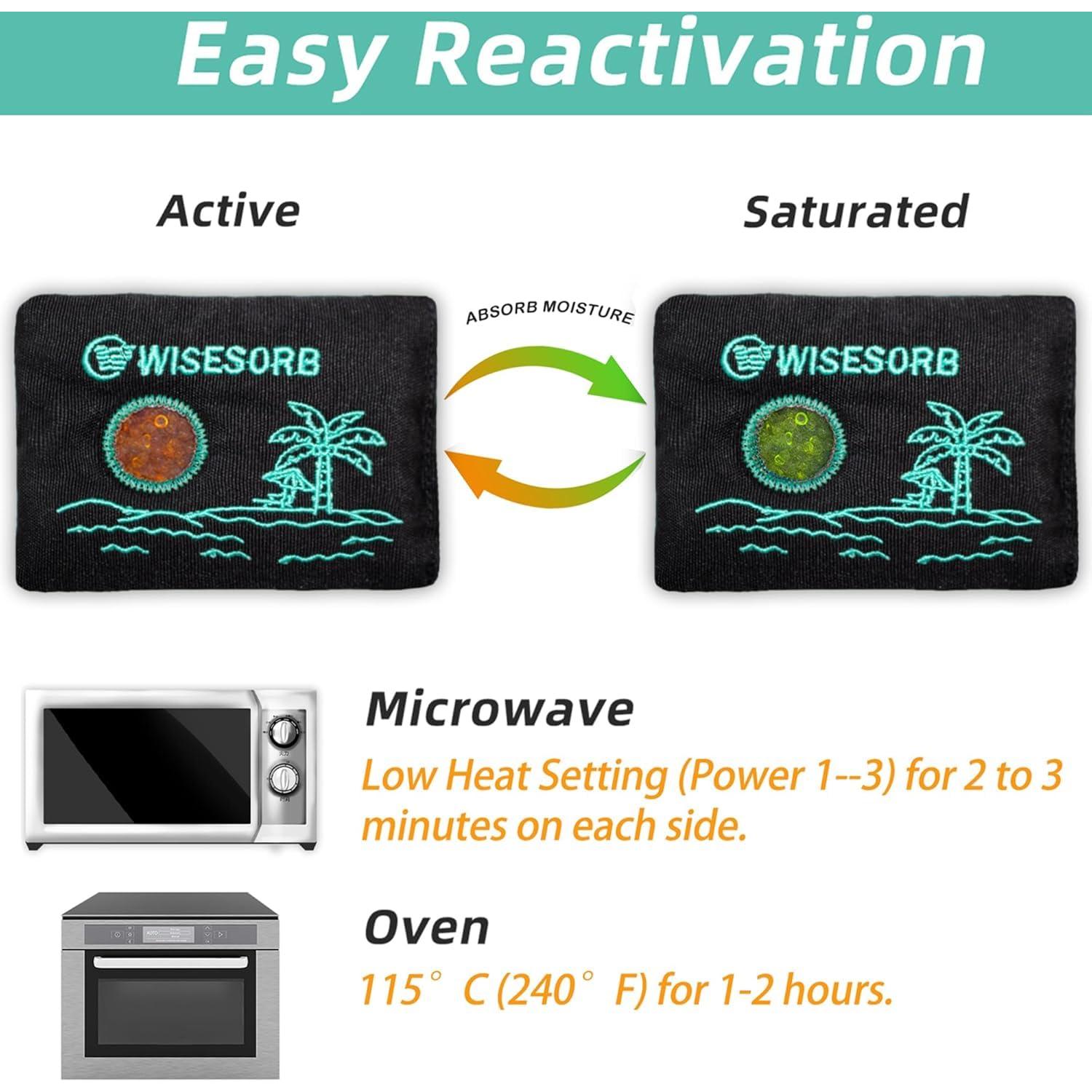 Paquetes Deshidratantes Reutilizables Wisesorbent 100g x 2