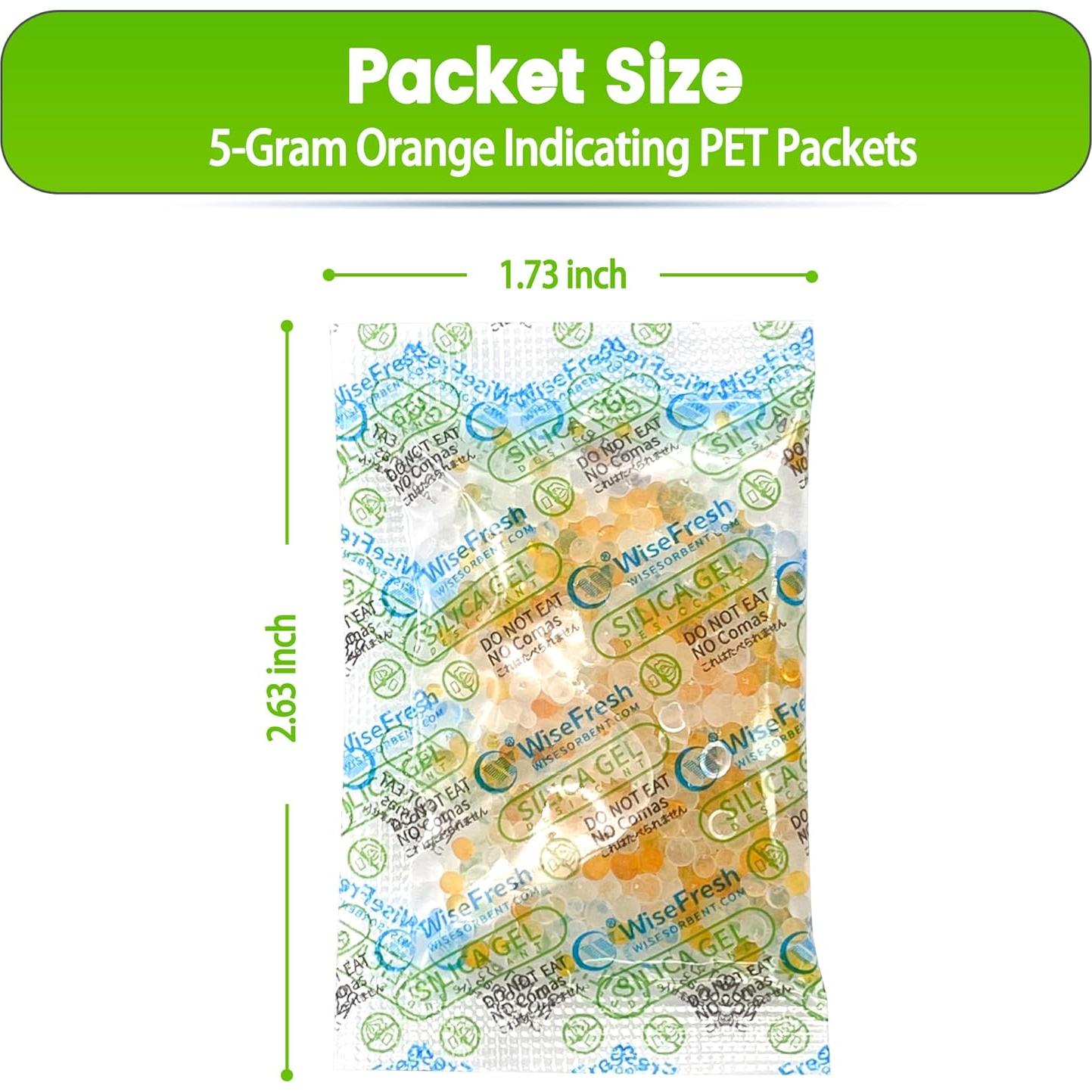 200 Paquetes de Gel de Sílice Deshidratante 5g Wisesorbent