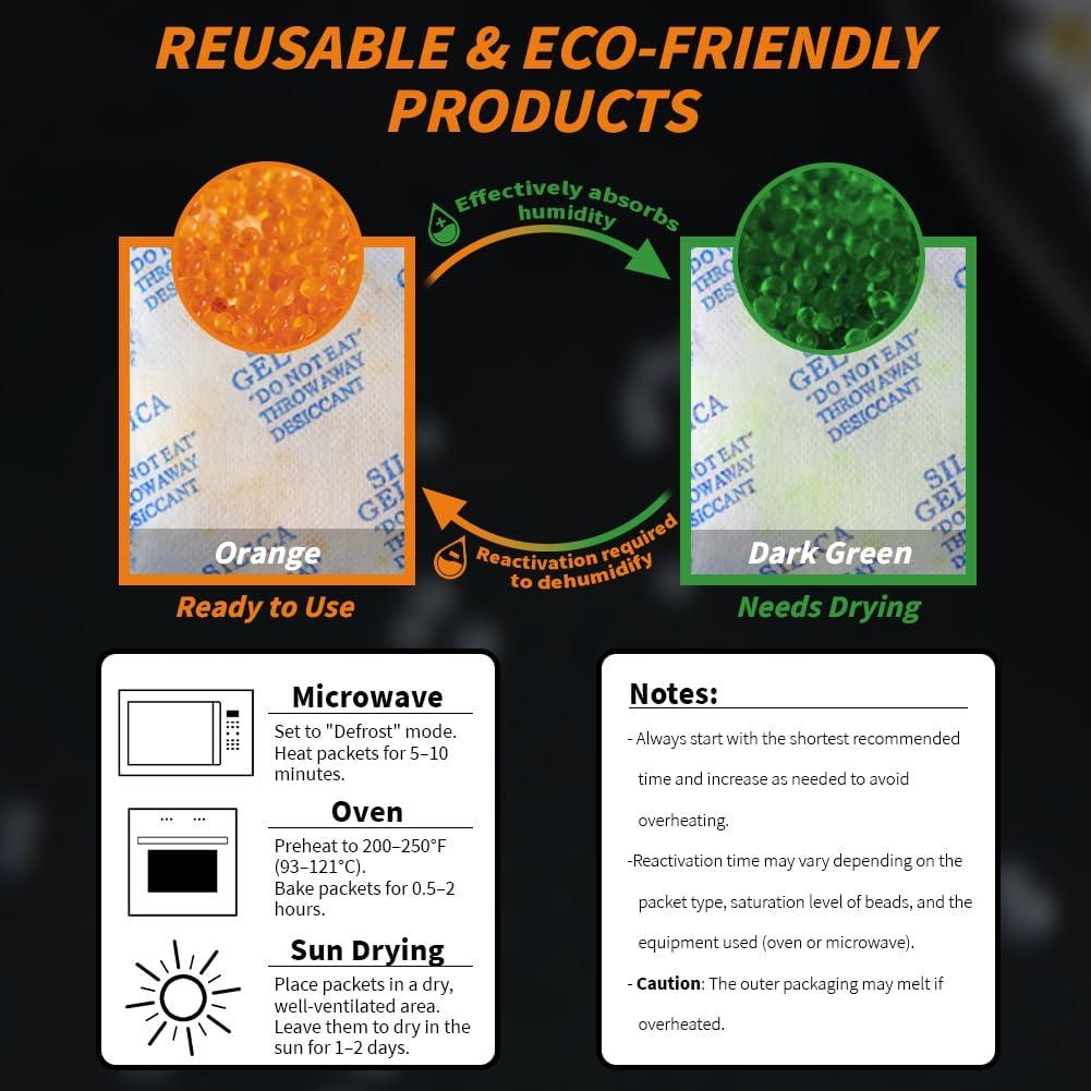 30 Paquetes de Gel de Silica Deshidratante Reutilizable 5g