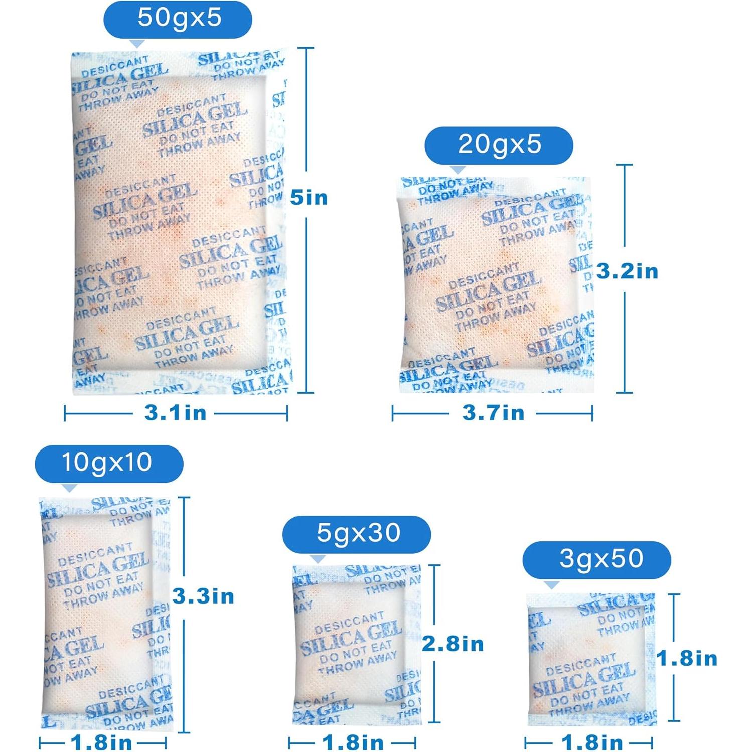 Gel de Silica Deshidratante LotFancy 100 Paquetes Variados