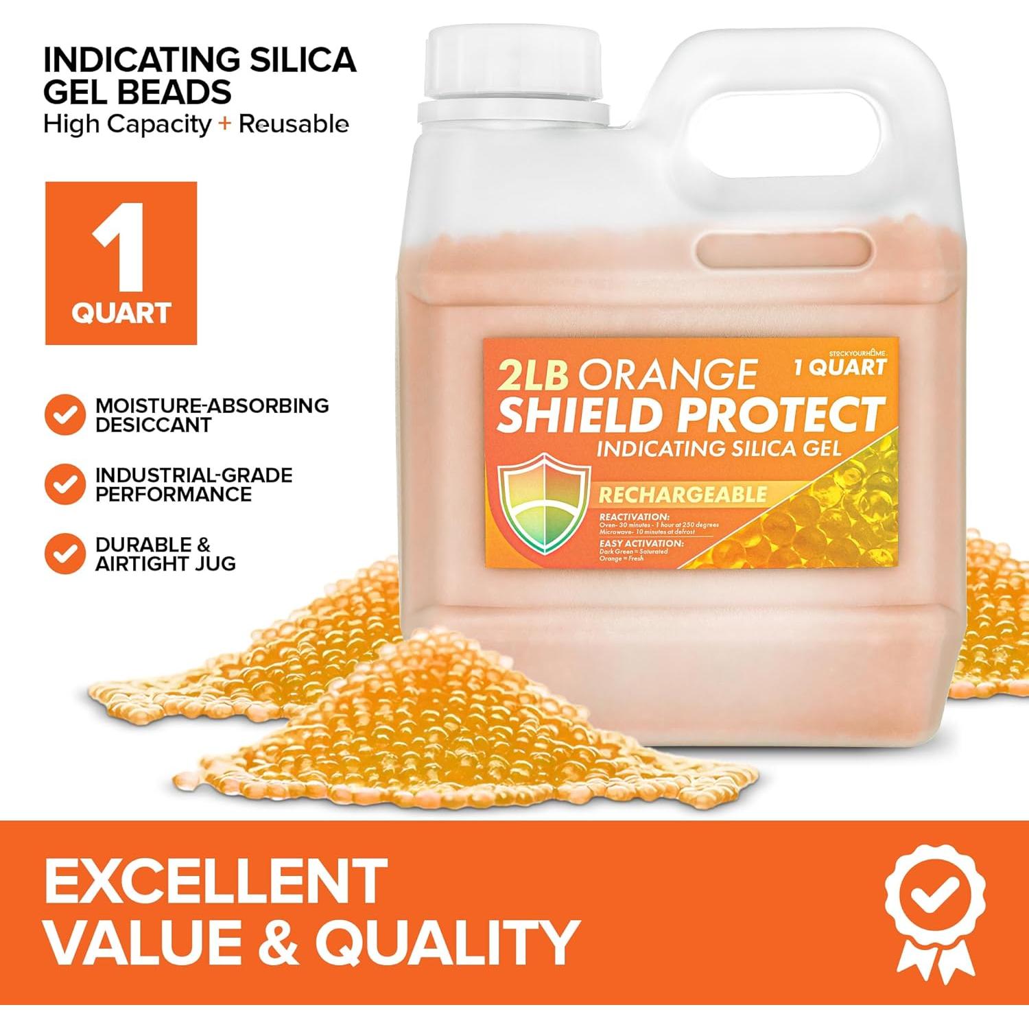 Perlas de Gel de Sílice 2 LB - Deshidratantes Reutilizables 3-5mm