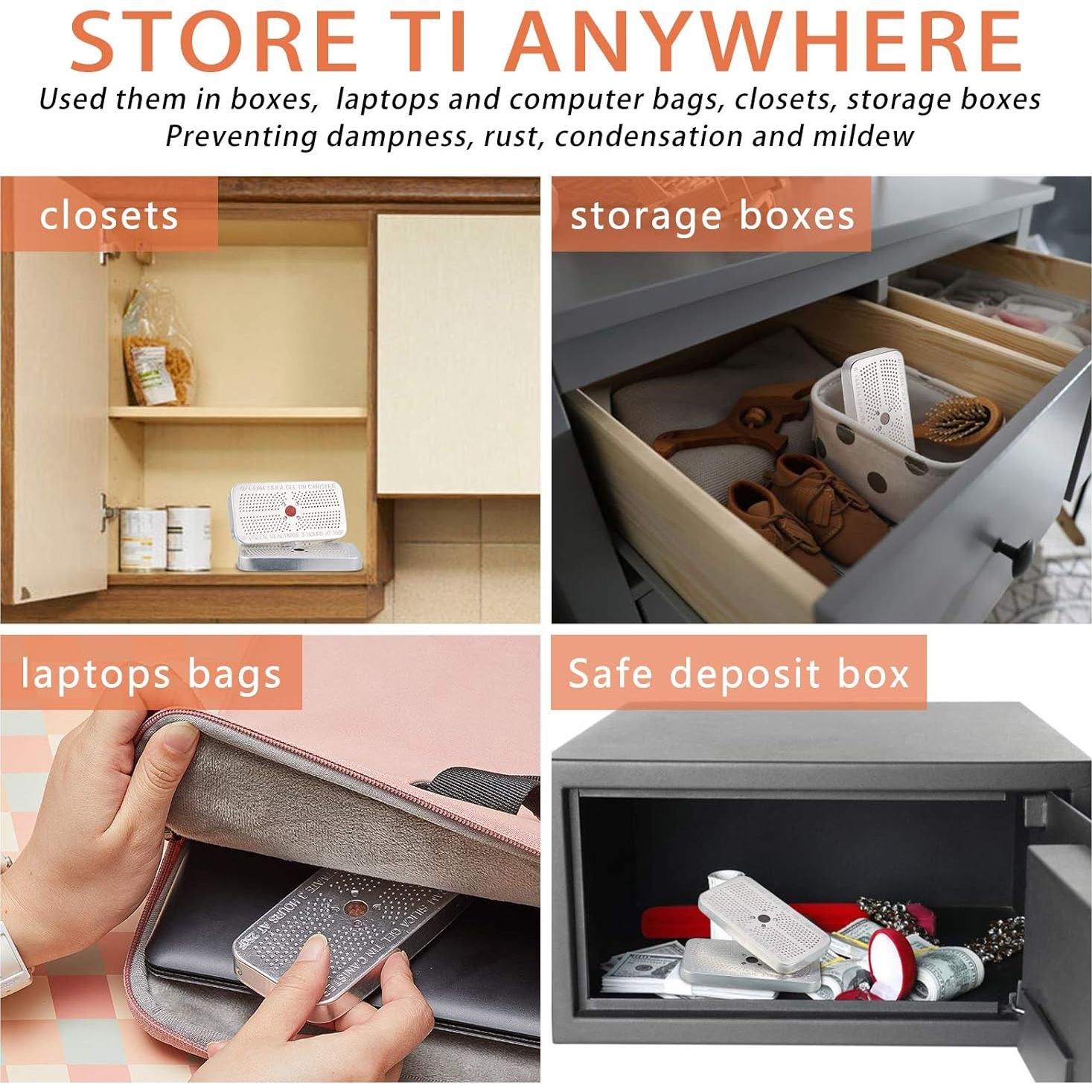 Deshumidificador Gel Silica Patelai 7 Piezas 40g Lata Reutilizable